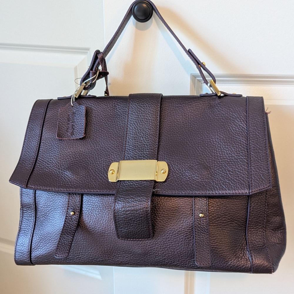 Elegant Purple Leather Handbag
